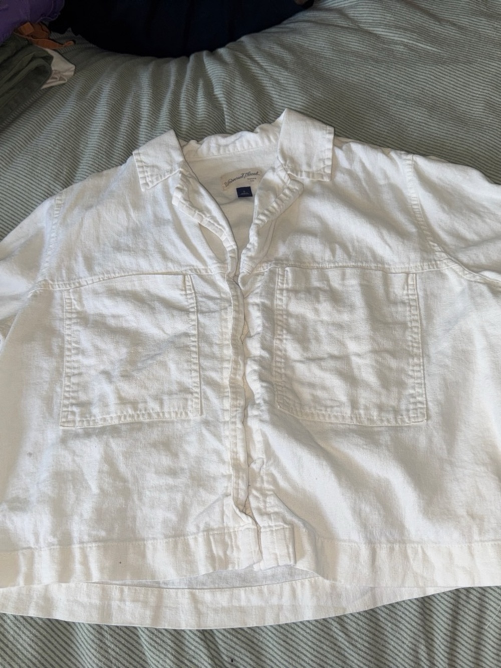 White Collared Button-Front Shirt